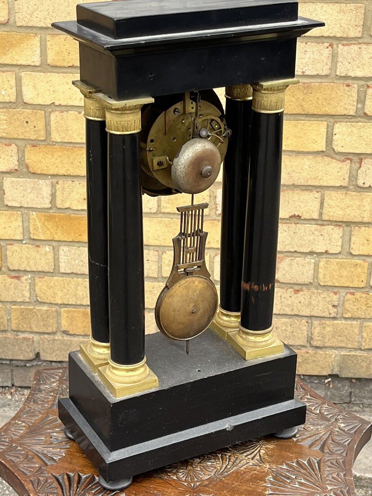 Victorian French Boulle Clock. Chines On A Bell