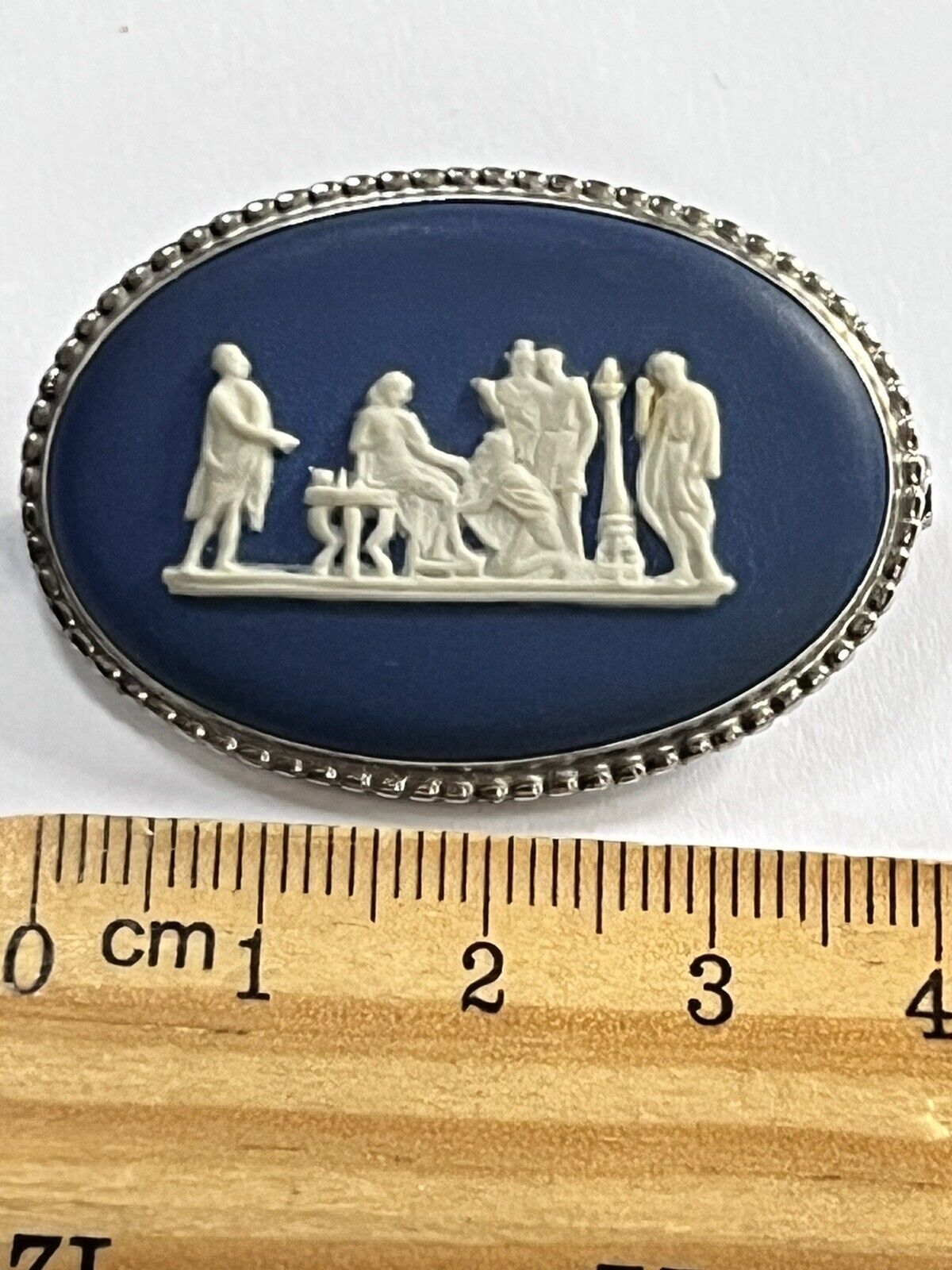 Vintage Wedgewood Blue Jasperware Brooch