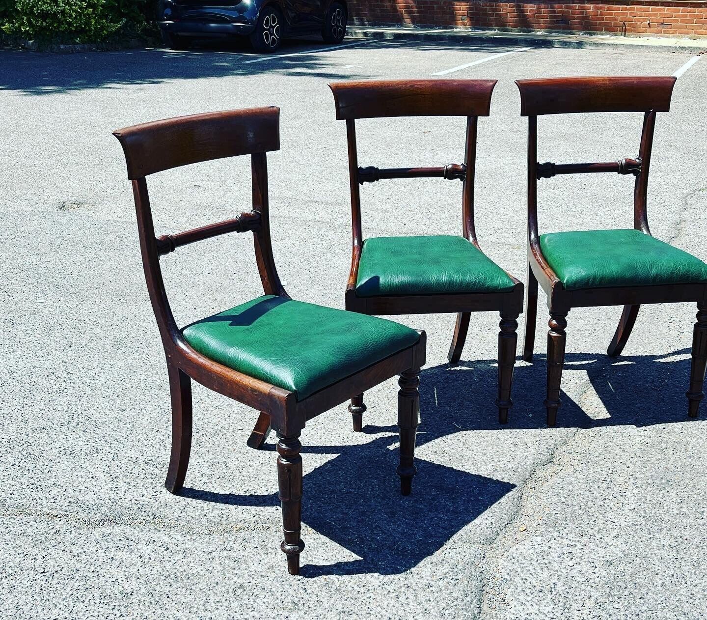 Set Of 4 Georgian Mahogany Bar Back Dining Chairs