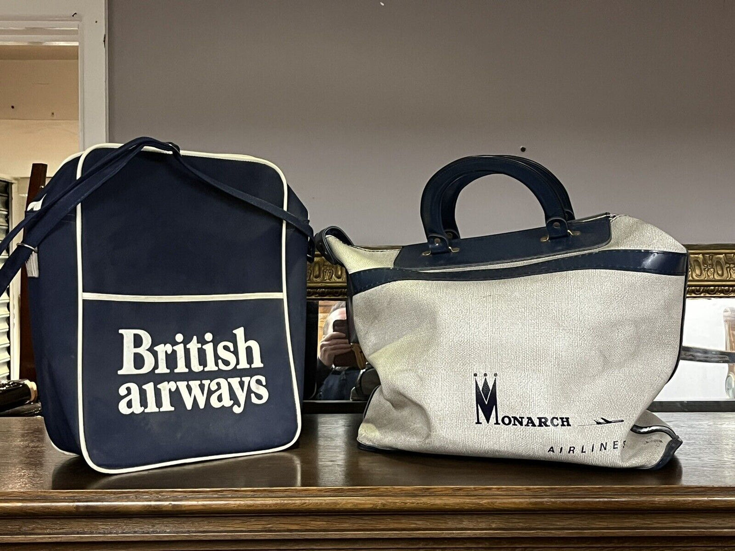 Pair Of Vintage Original Airline Flight Bags