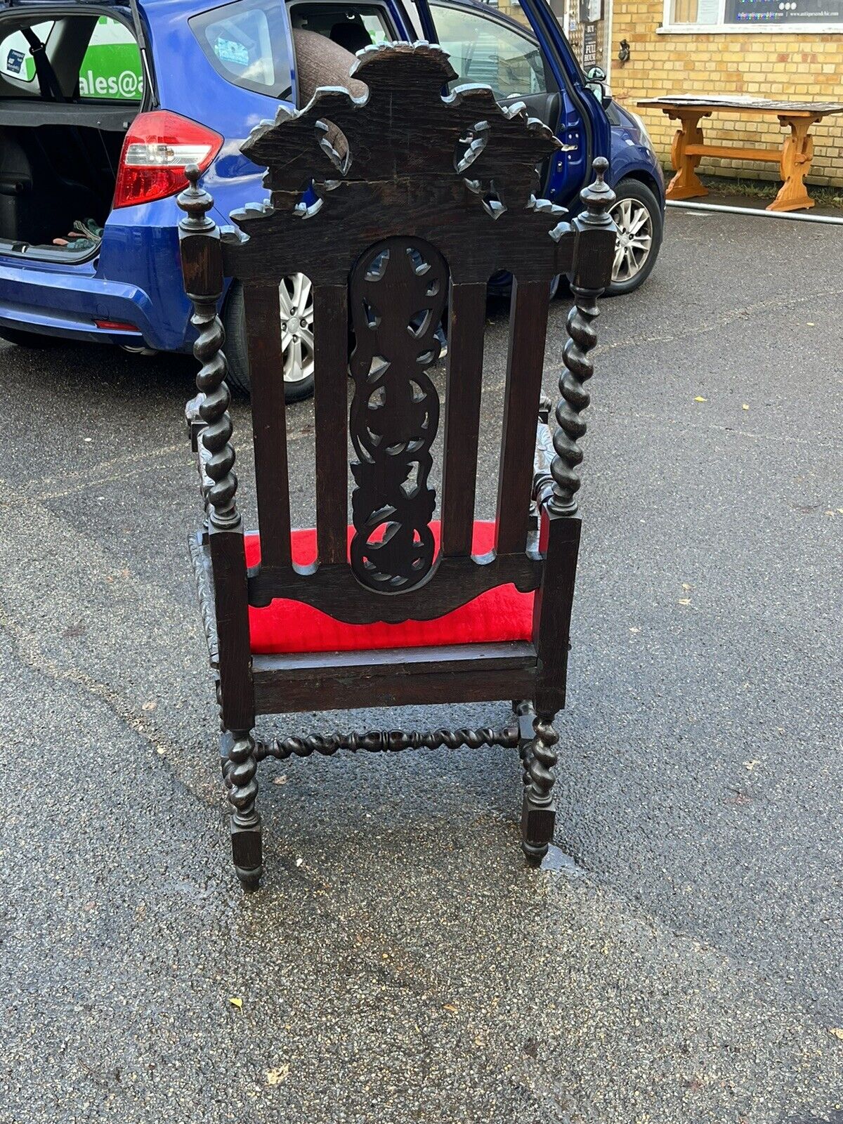 Antique Oak Country House Armchair/ Throne