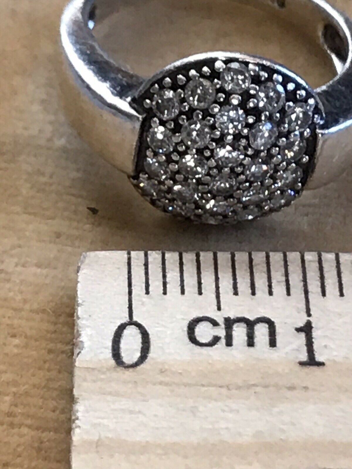 Vintage Signed Folli Follie Silver Diamanté Ring
