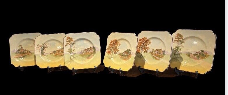 Set Of 6 Royal Doulton English Cottages Series Plates