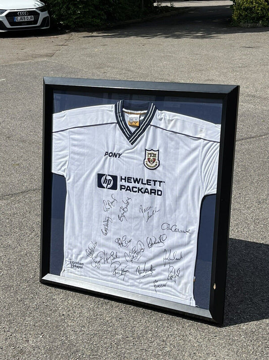 Signed Spurs Shirt, Framed With Lots Of Signatures.