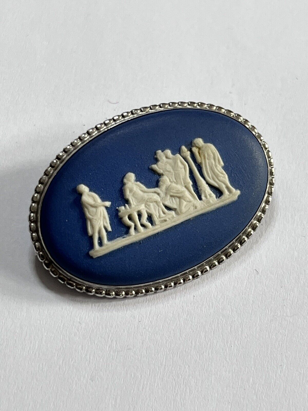 Vintage Wedgewood Blue Jasperware Brooch