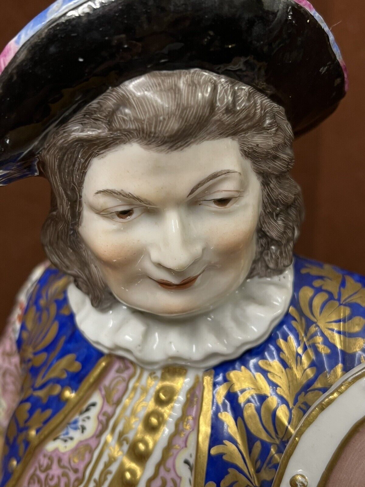 Huge Antique Royal Crown Derby Porcelain Figure Of Falstaff