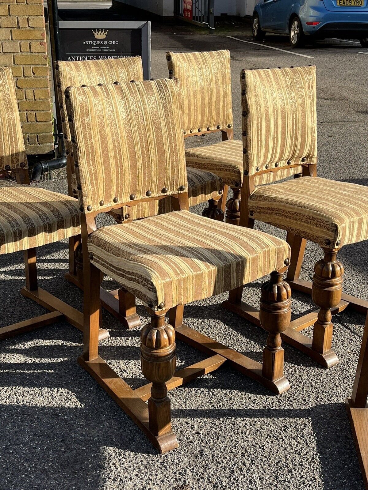 Set Of 6 Oak Dining Chairs