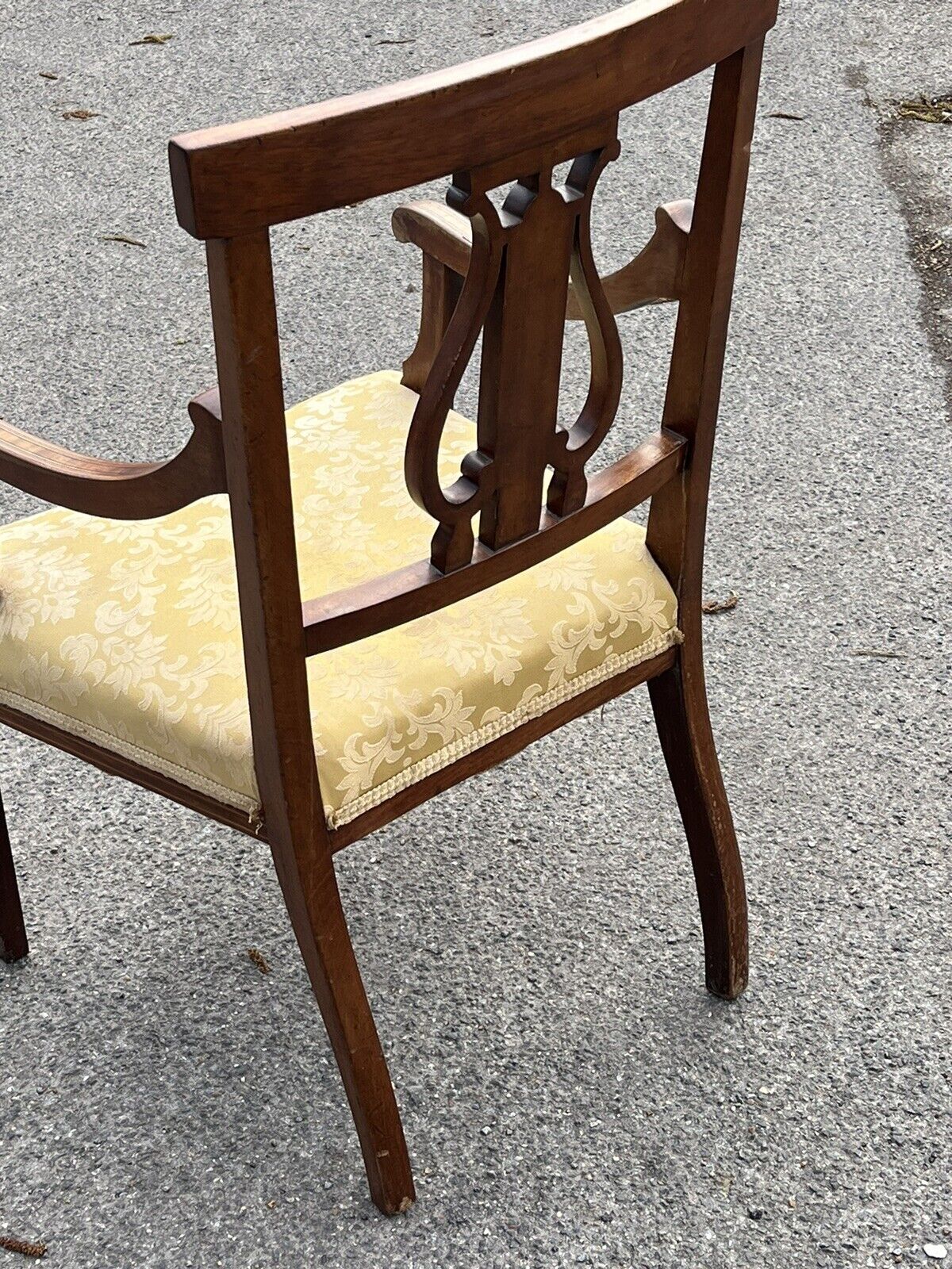 Antique Sheraton Inlaid Mahogany Armchair