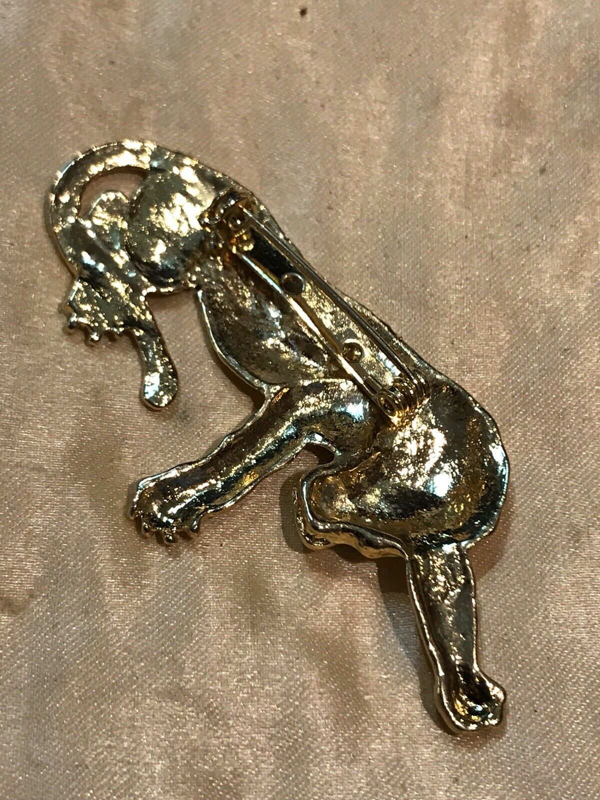 Vintage Tiger Brooch Gold Tone