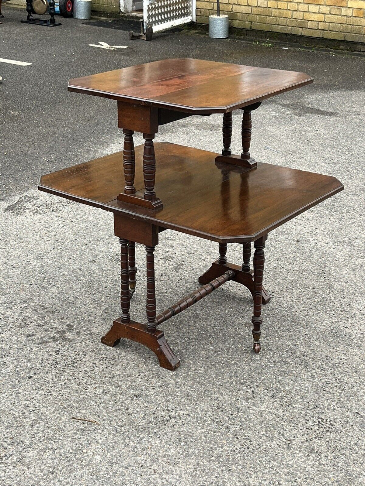 Victorian Mahogany 2 Tier Folding Sutherland Afternoon Tea Table