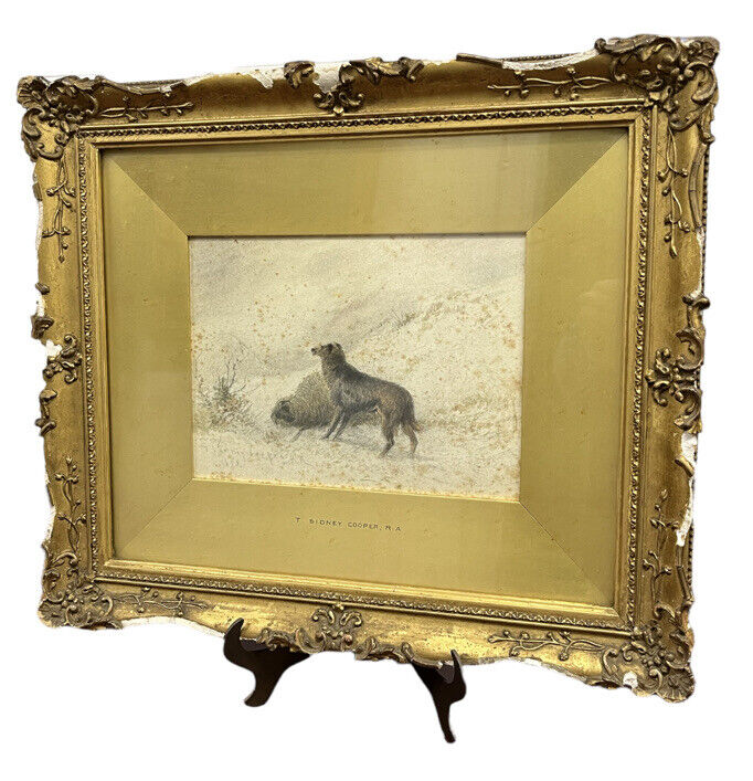 Thomas Sidney Cooper, Signed And Dated Watercolour In Original Frame.