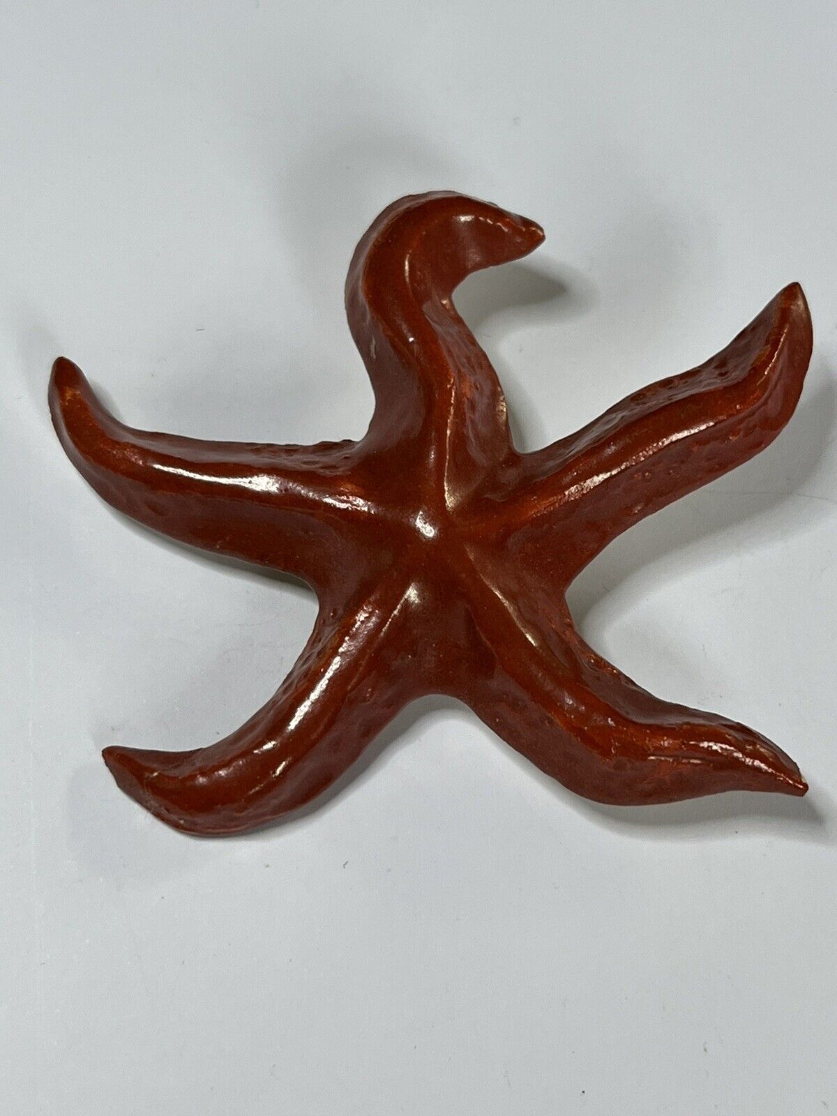 Vintage Red Starfish Statement Brooch