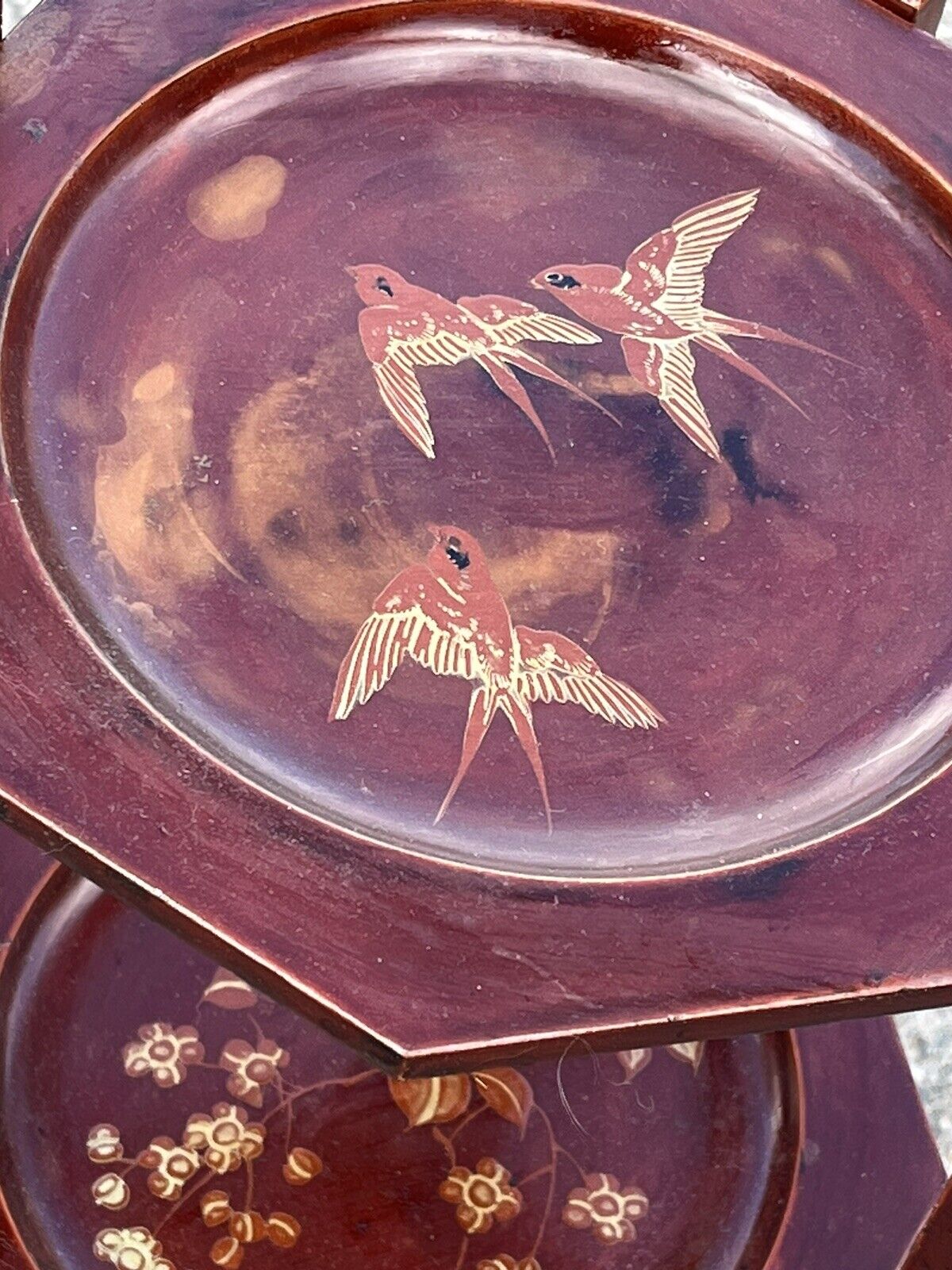 Edwardian Japanned Folding Cake Stand. Great for cream teas in the garden