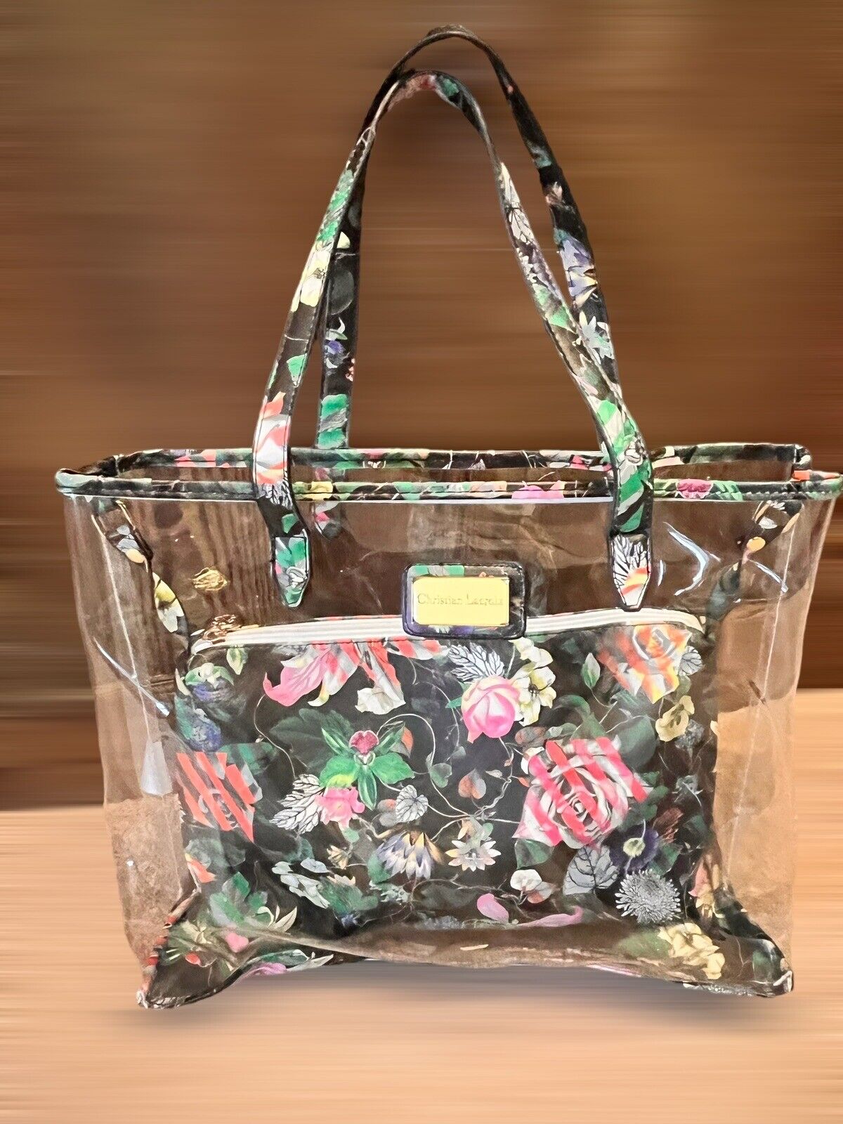 Christian Lacroix Transparent And Flower Patterned Tote Bag ANTIQUES CHIC