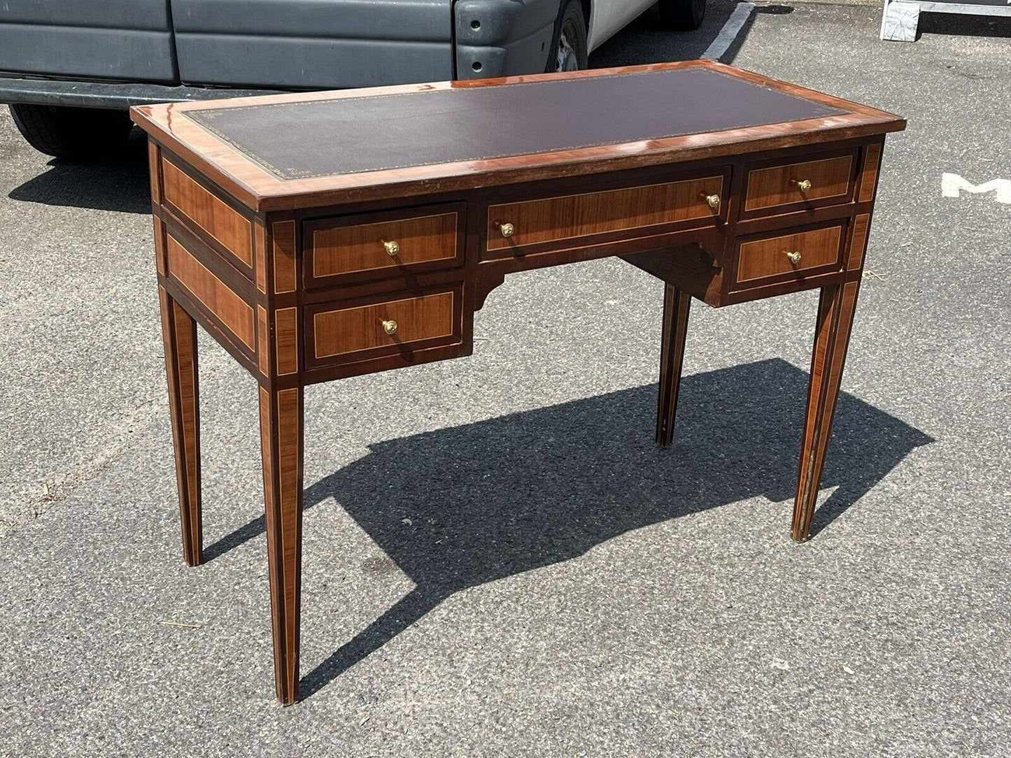 Kingswood Veneer Desk, Elegant, And Impressive. Red Top.