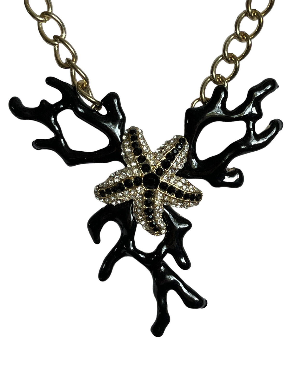 Vintage black coral on sale necklace