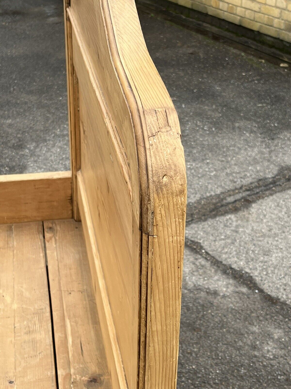 Victorian Pine Hall Bench With Shoe Cupboard.