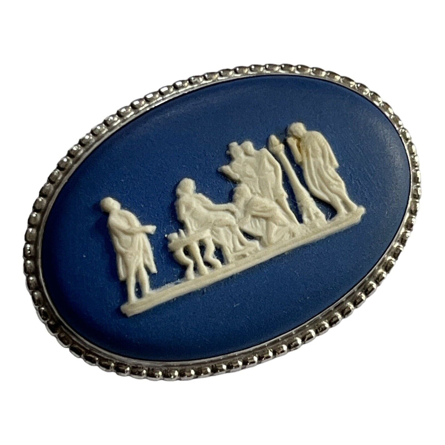 Vintage Wedgewood Blue Jasperware Brooch