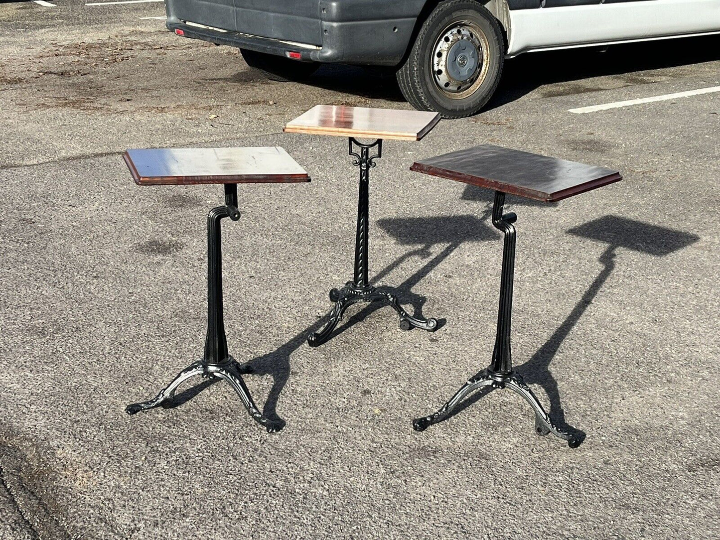 Industrial Edwardian Metal Cast Iron & Wood Machinists Tables