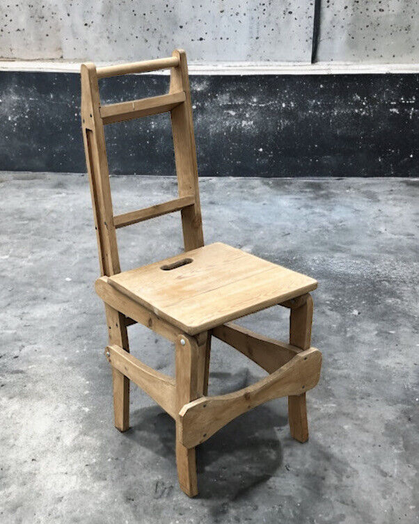 Pine Metamorphic Chair, turns into libray steps. Kitchen Steps