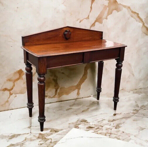 Victorian Mahogany Console Table, Hall Or Side Table, Secret Drawer.