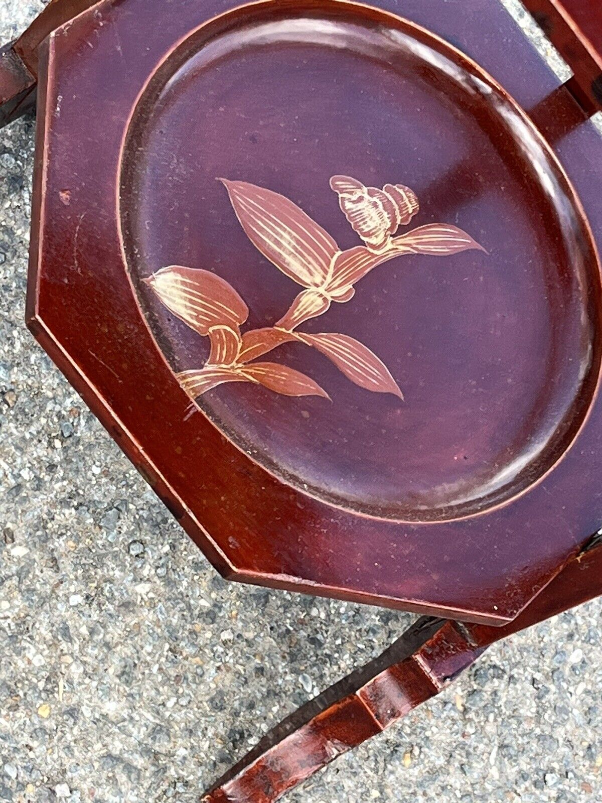 Edwardian Japanned Folding Cake Stand. Great for cream teas in the garden