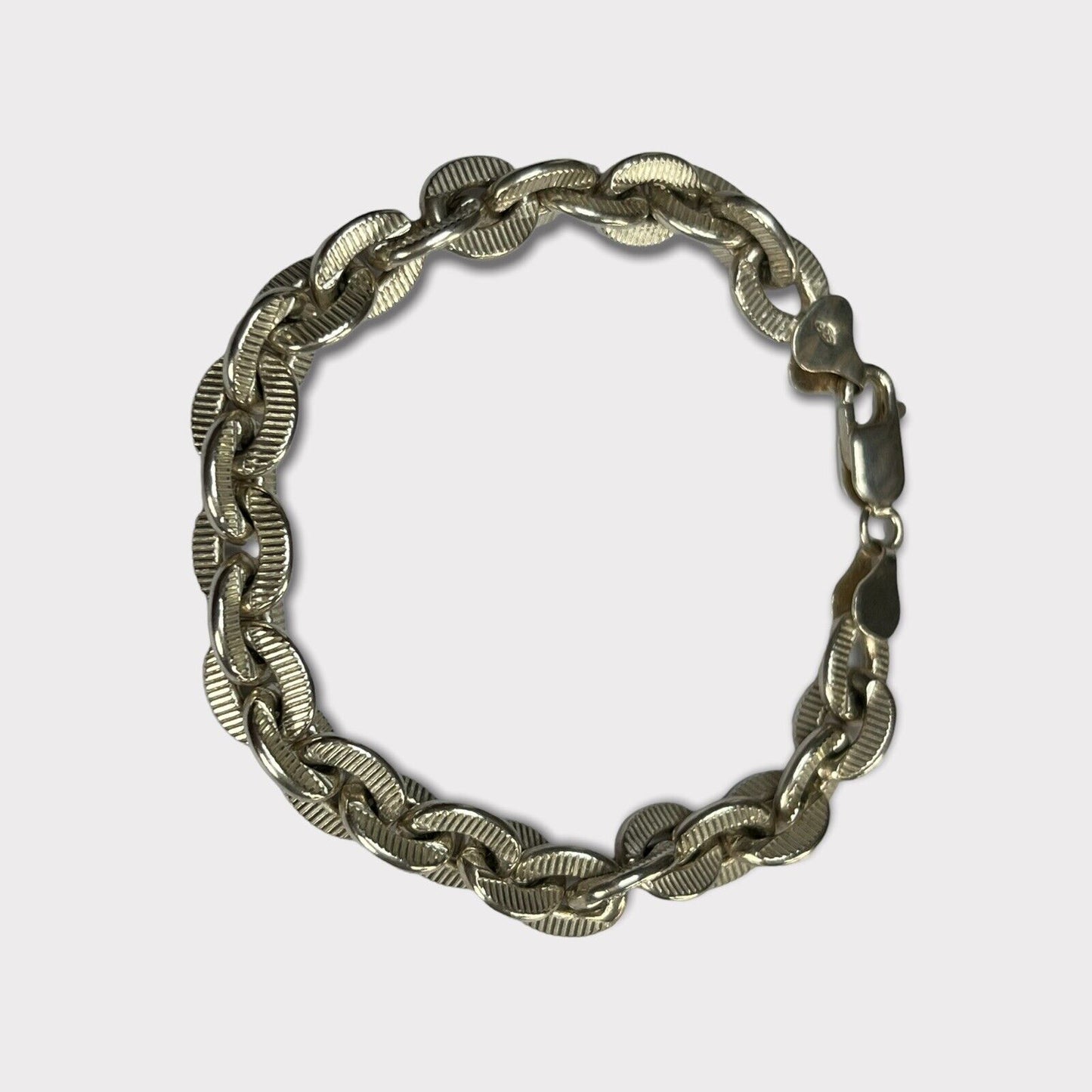 Vintage Silver 925 Stylish Unisex Chain Bracelet 25.22g