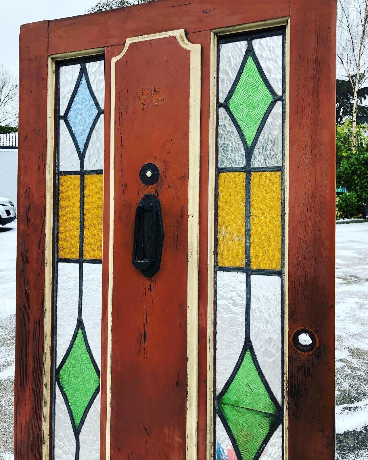 Edwardian Front Door With All Original Fittings And Glass