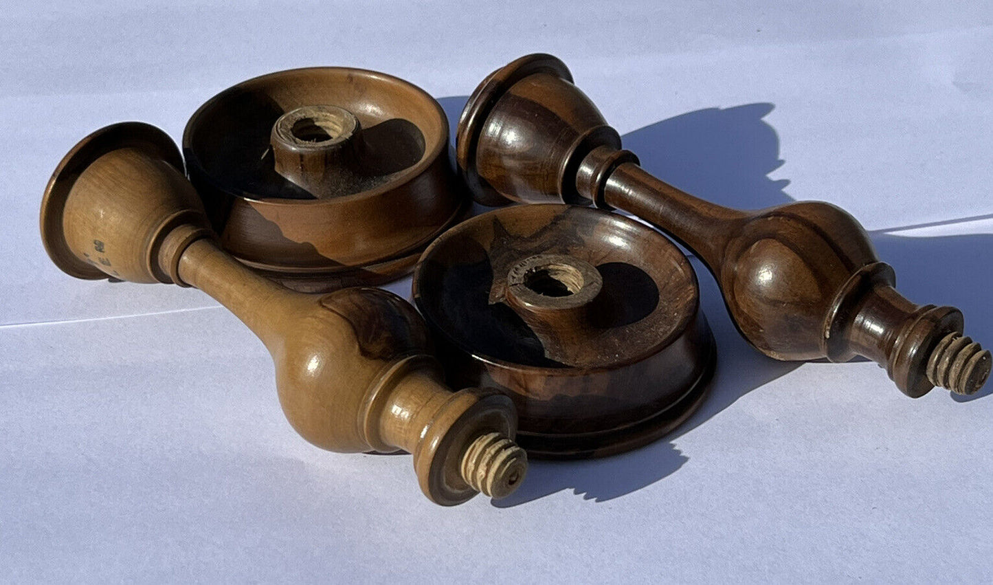 Jewish Campaign Candlesticks, Screw Down Flat For Transportation