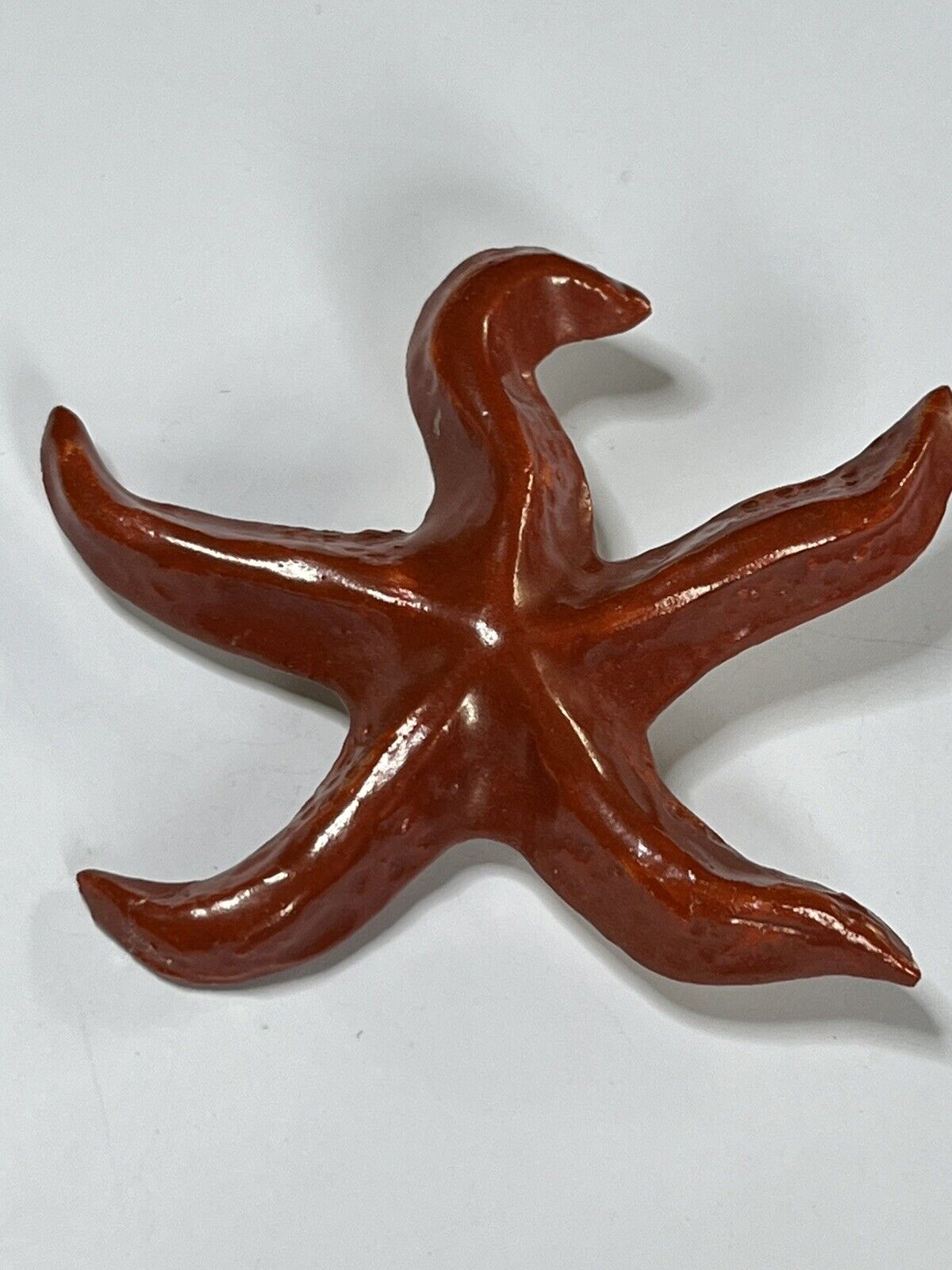 Vintage Red Starfish Statement Brooch