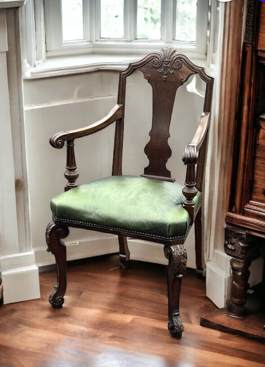 English Country Home Antique Mahogany Library Armchair.