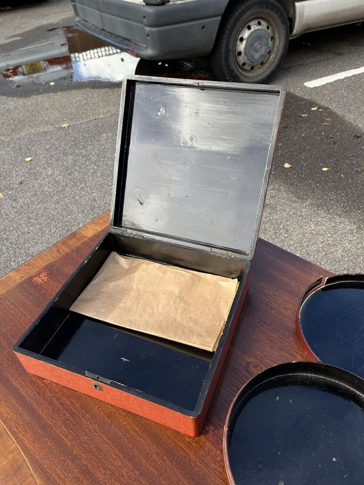 3 Edwardian Papier-mâché Boxes