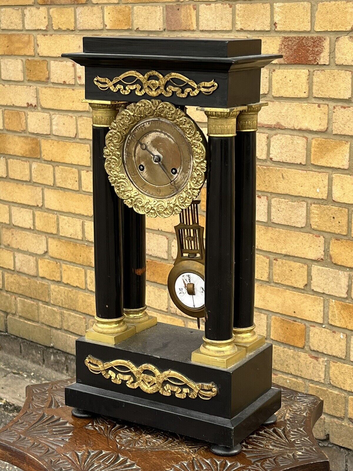 Victorian French Boulle Clock. Chines On A Bell