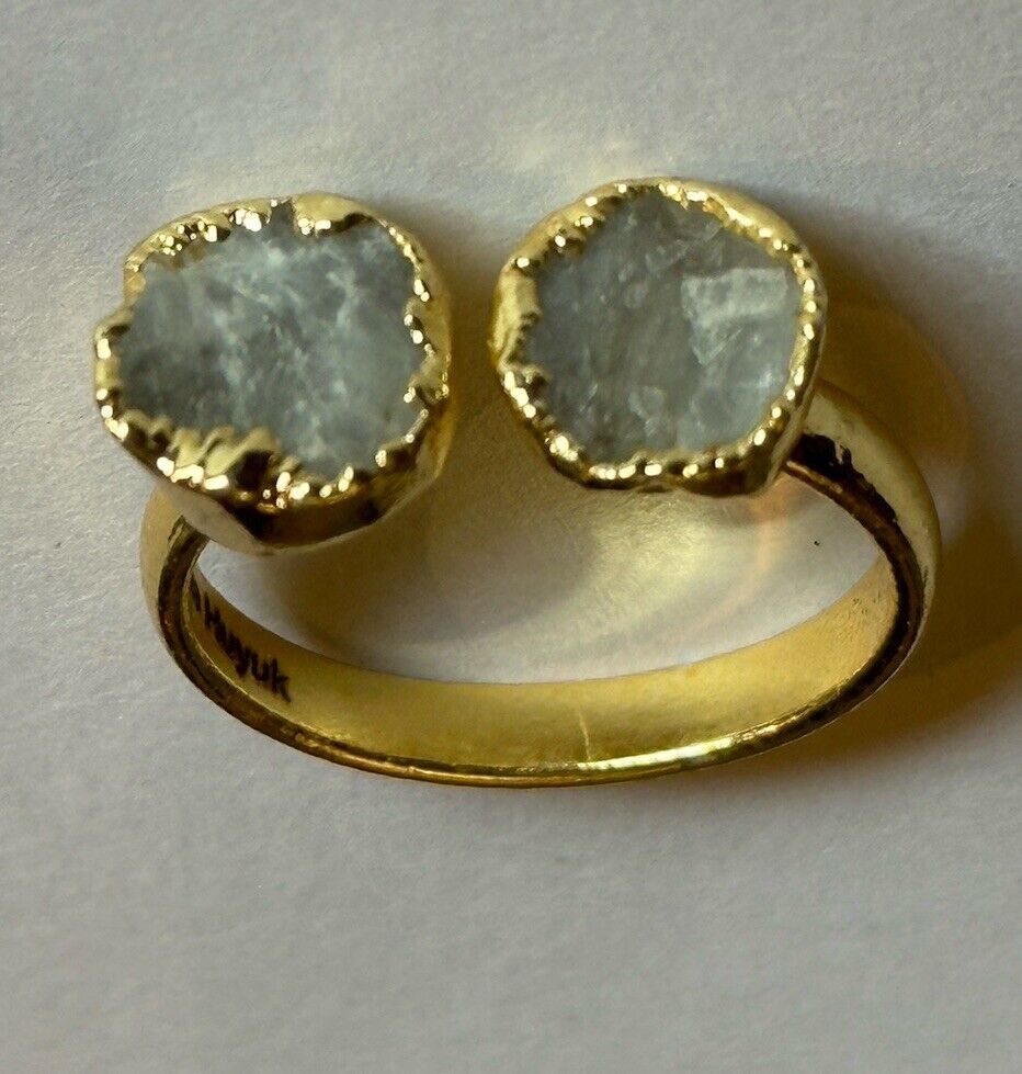 Sefa Huyuk 18k Gold Vermeil Etruscan Raw Grey Tanzanite Ring