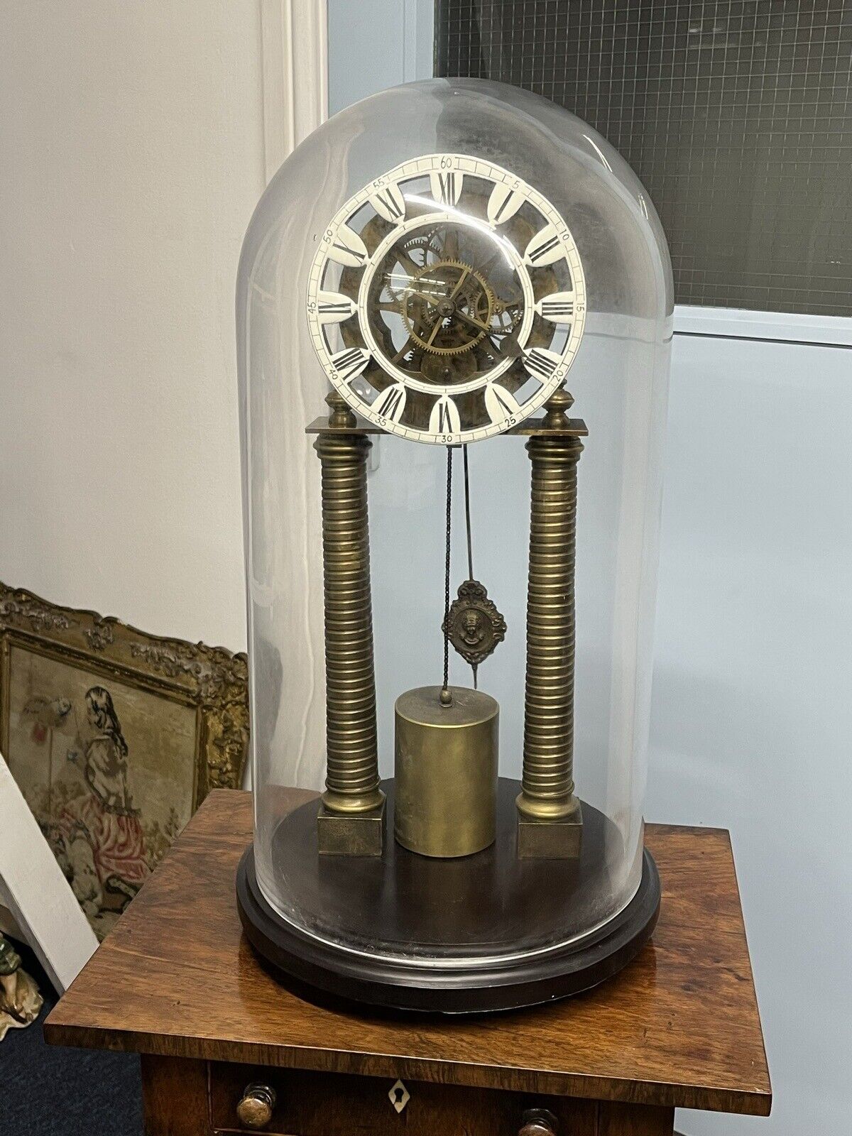 Vintage Clock With 2024 Glass Dome