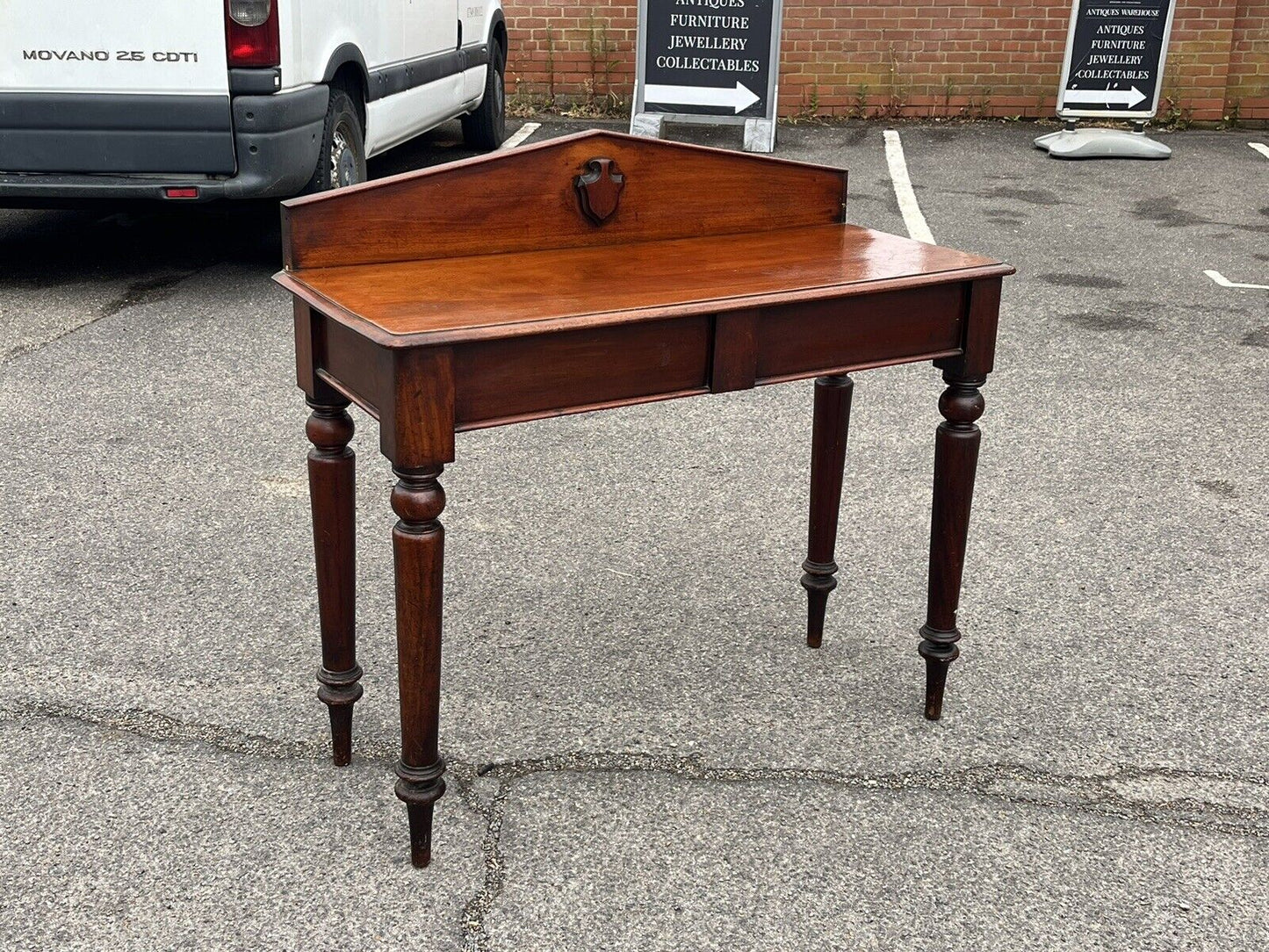 Victorian Mahogany Console Table, Hall Or Side Table, Secret Drawer.