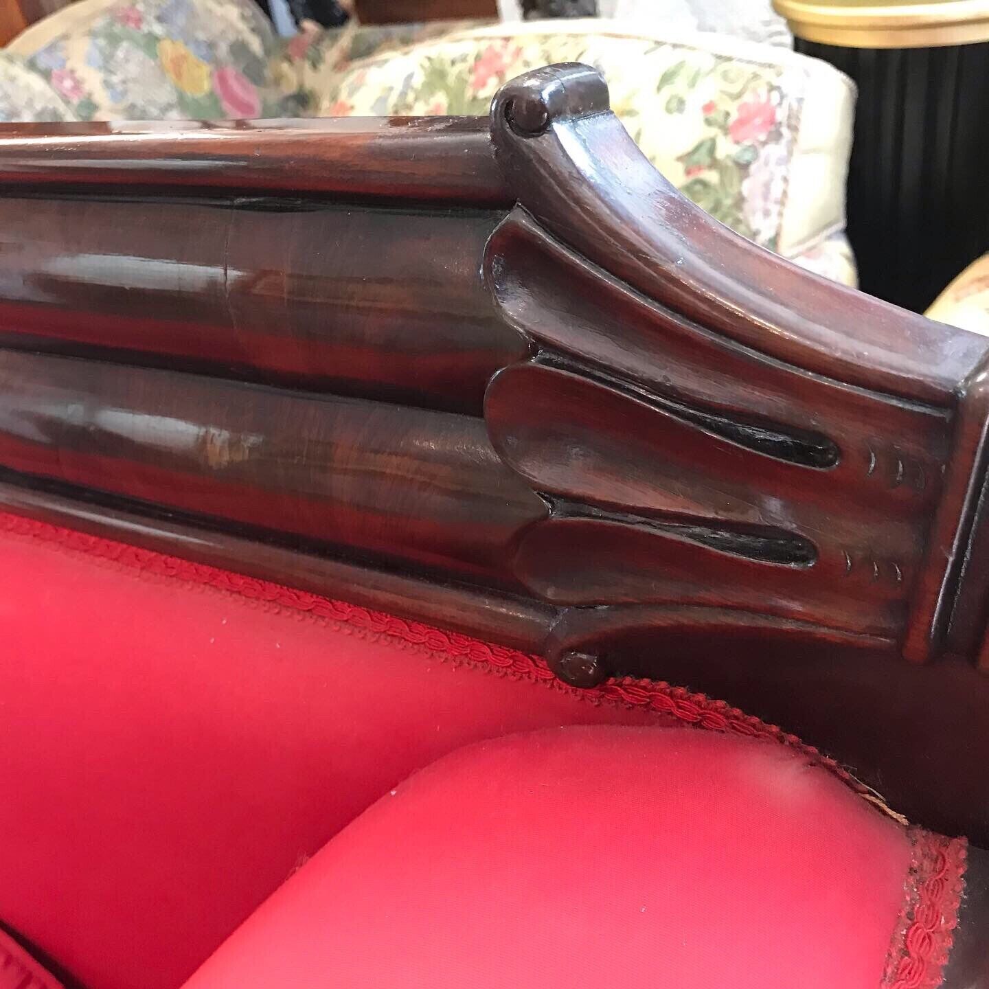 Victorian Mahogany Sofa With Curved Ends And Lions Paw Feet. Stunning!!