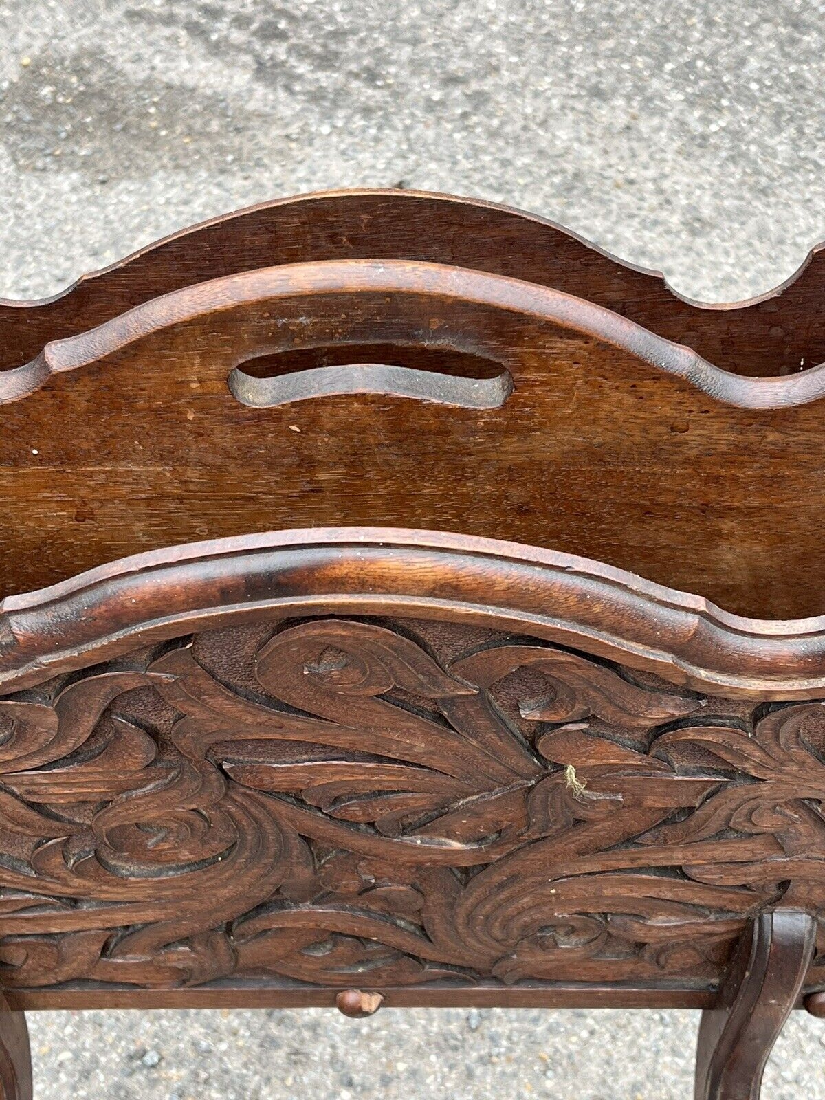 Victorian Magazine Rack / Canterbury. Fine Carved Decoration