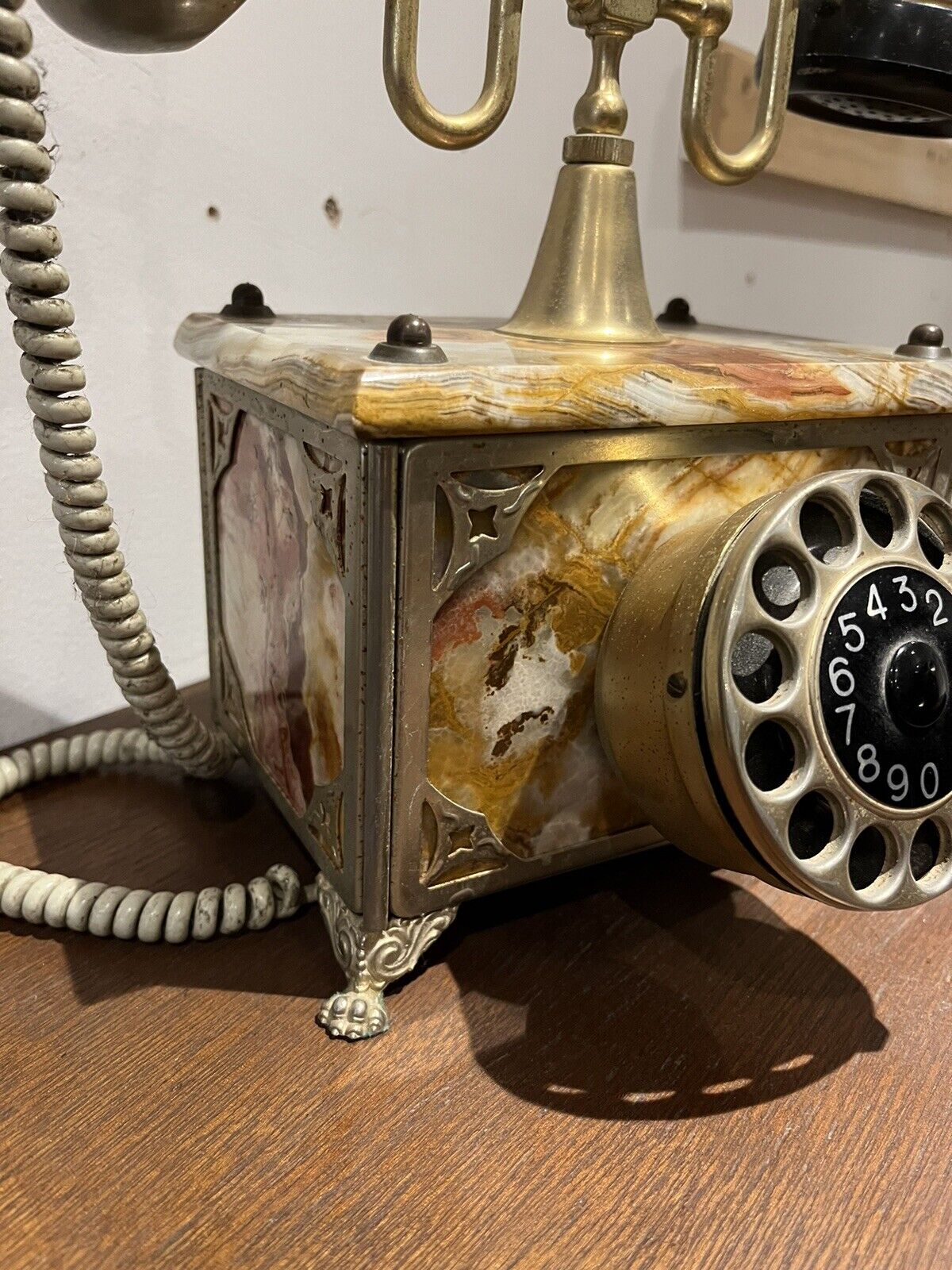 Elegant Vintage Onix Marble Rotary Telephone