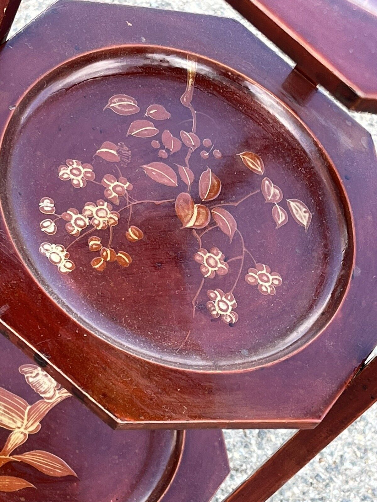 Edwardian Japanned Folding Cake Stand. Great for cream teas in the garden