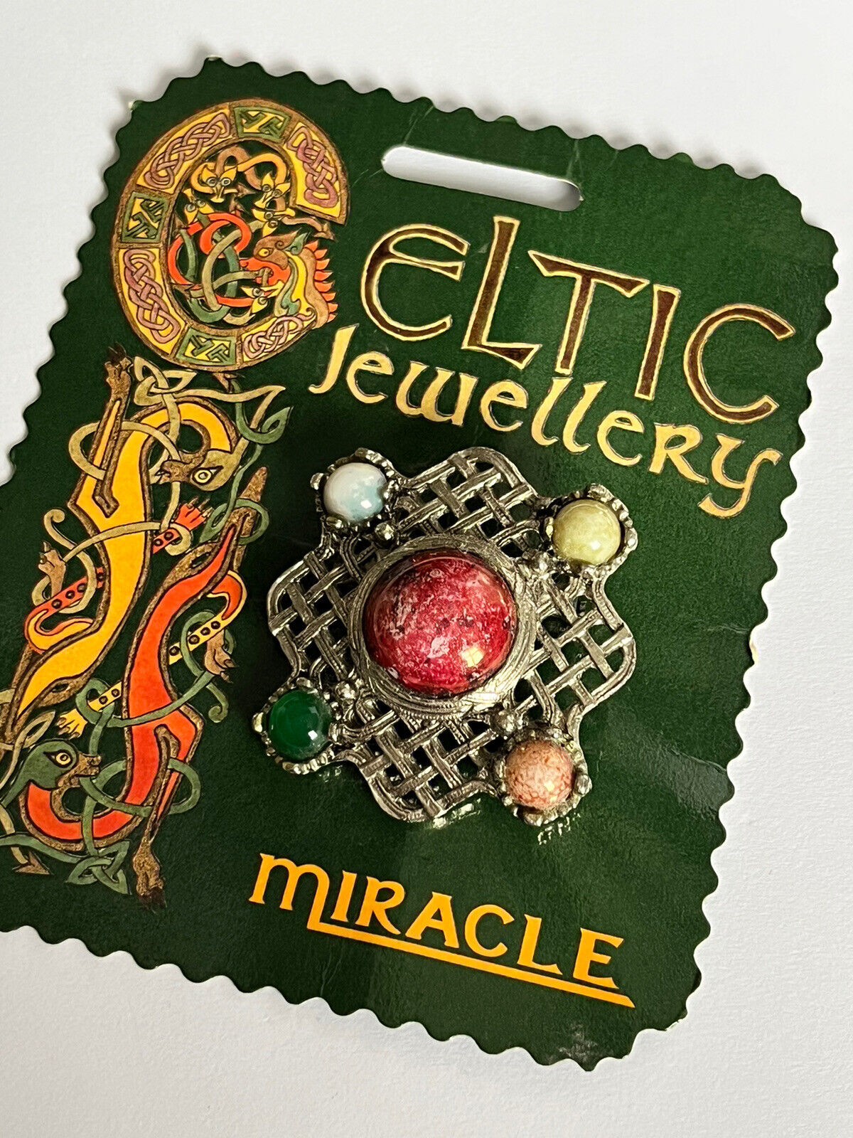 Vintage Miracle Signed Celtic Brooch