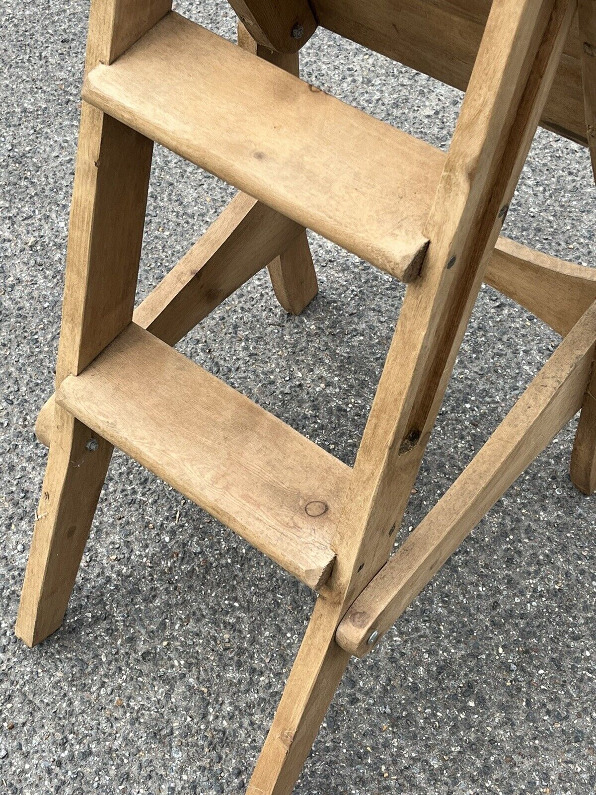 Pine Metamorphic Chair, turns into libray steps. Kitchen Steps