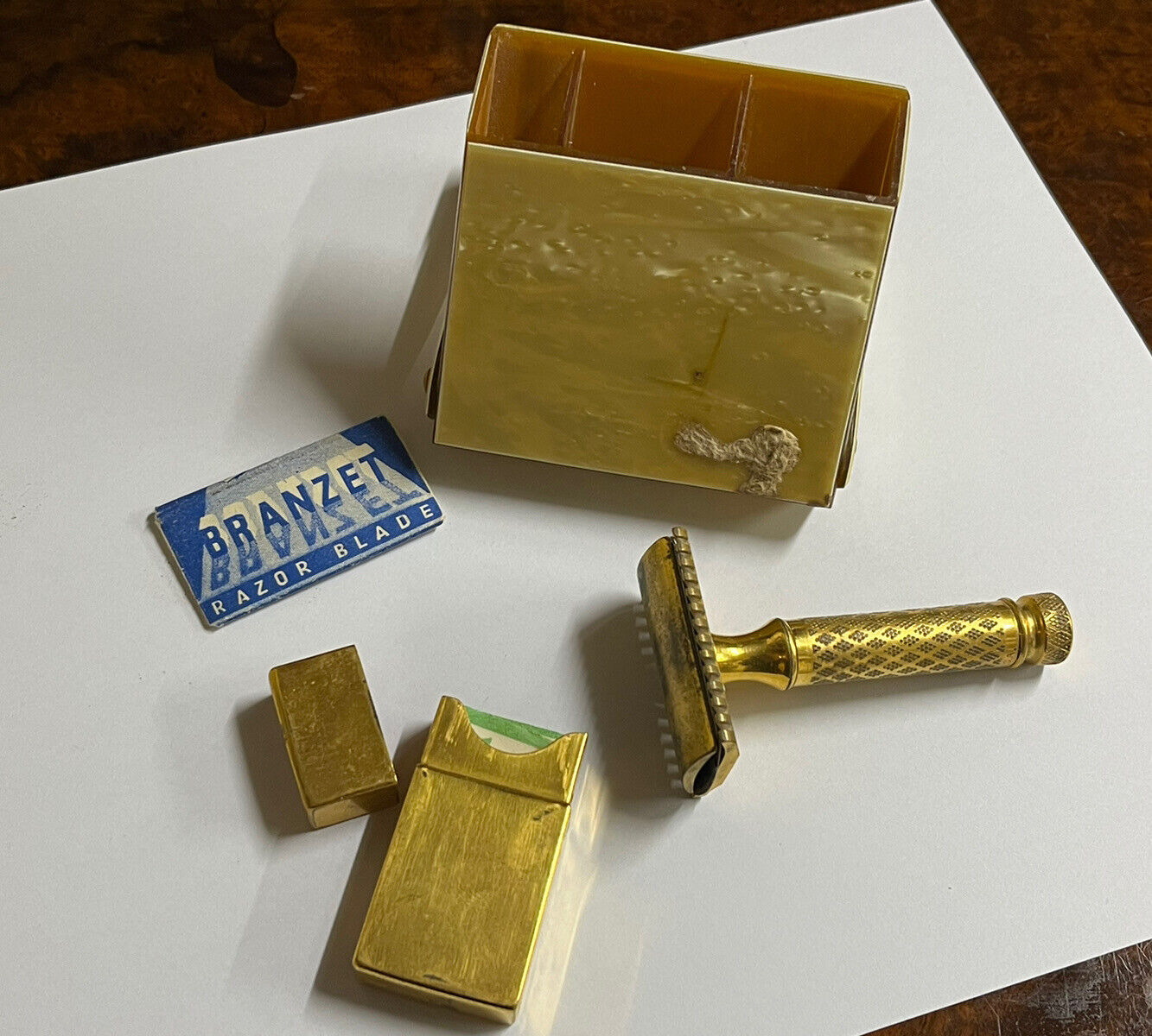 Vintage Gold Gillete Razor Set In Original Case