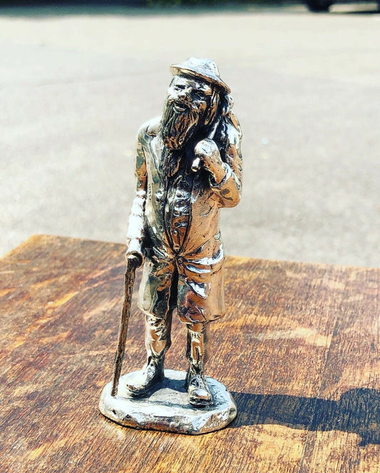 Silver Plate Figure. Homeless, Highly Detailed Figure.