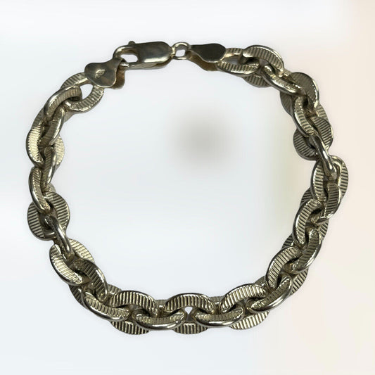 Vintage Silver 925 Stylish Unisex Chain Bracelet 25.22g