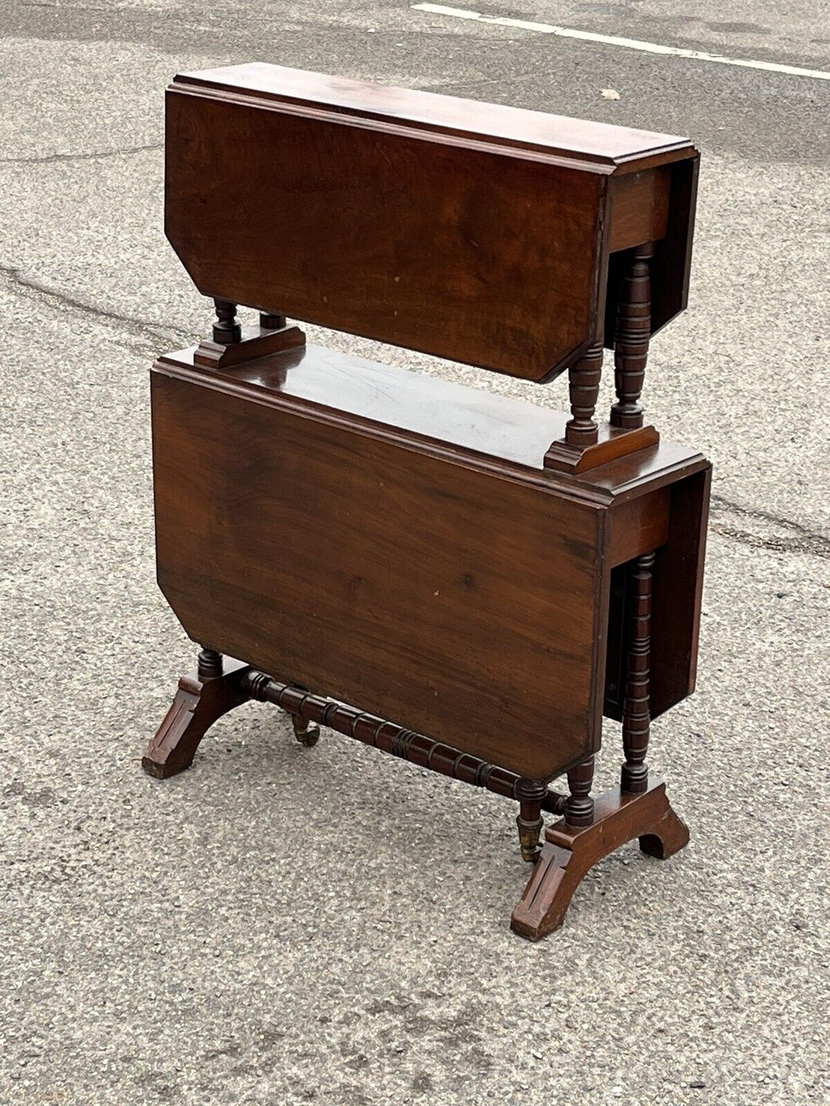 Victorian Mahogany 2 Tier Folding Sutherland Afternoon Tea Table