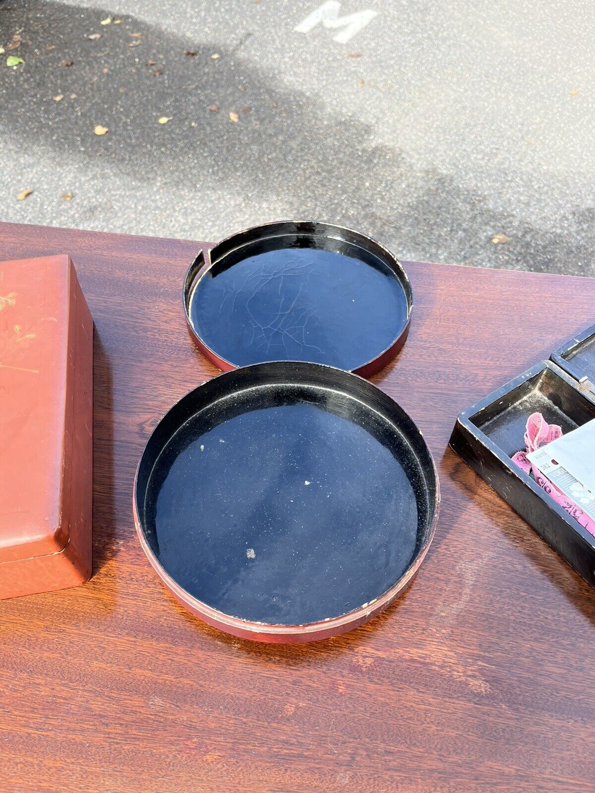 3 Edwardian Papier-mâché Boxes